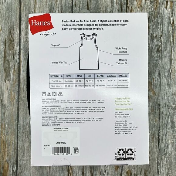 Hanes Moisture-Wicking Stretch Cotton Tank Tops 2,  3-Packs Size S - Picture 2 of 7